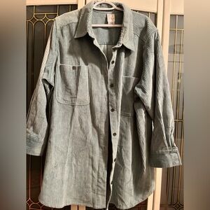 Roaman's Light Green Corduroy Shirt/Dress